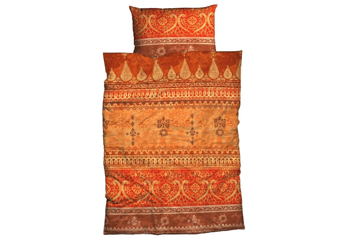 Bettwäsche Indi Terra-Orange Satin, CASATEX, Satin, 2 teilig, Indisch, Orientalisch von CASATEX