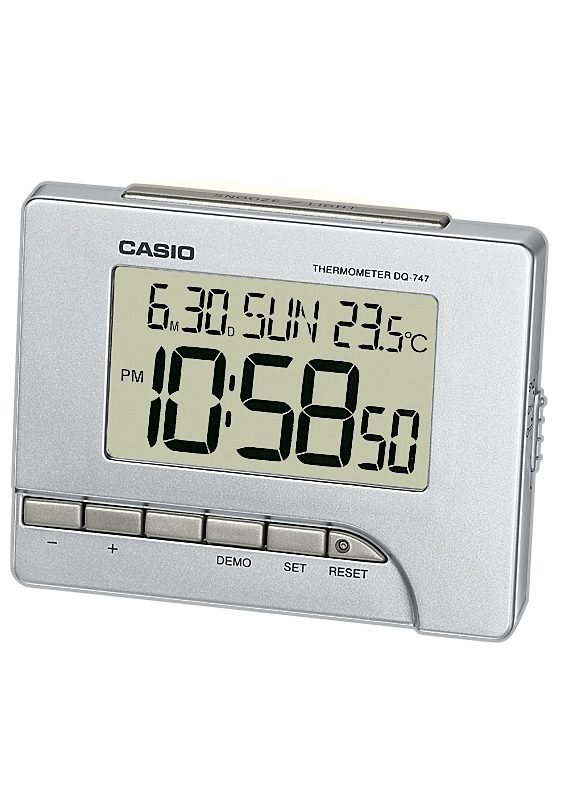 CASIO Quarzwecker DQ-747-8EF Wecker, digital, mit Thermometer, Tagesalarm, Schlummerfunktion von CASIO