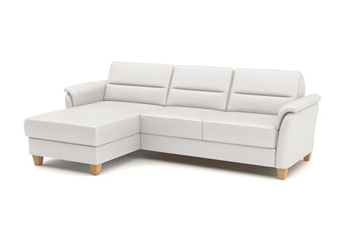CAVADORE Leder-Eckcouch Palera mit Longchair / Landhaus-Sofa mit Federkern, Bettfunktion + Bettkasten / 244 x 89 x 163 / Leder Weiß CAVADORE Leder-Eckcouch Palera mit Longchair / Landhaus-Sofa mit Federkern, Bettfunktion + Bettkasten / 244 x 89 x 163 / Leder Weiß von CAVADORE