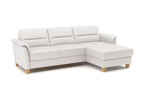 CAVADORE Leder-Eckcouch Palera mit Longchair / Landhaus-Sofa mit Federkern, Schlaffunktion + Bettkasten / 244 x 89 x 163 / Leder Weiß CAVADORE Leder-Eckcouch Palera mit Longchair / Landhaus-Sofa mit Federkern, Schlaffunktion + Bettkasten / 244 x 89 x 163 / Leder Weiß von CAVADORE
