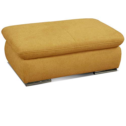 Cavadore Hocker Alkatraz / Polsterhocker passend zum Ecksofa oder zur Wohnlandschaft Alkatraz / Modernes Design / 101 x 43 x 68 / Gelb von CAVADORE