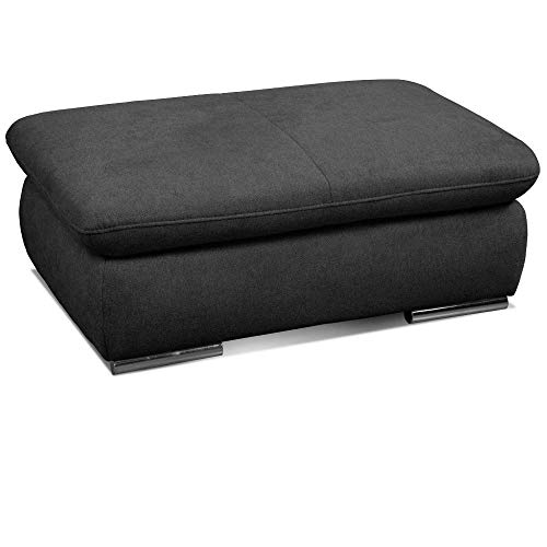 Cavadore Hocker Alkatraz / Polsterhocker passend zum Ecksofa oder zur Wohnlandschaft Alkatraz / Modernes Design / 101 x 43 x 68 / Schwarz von CAVADORE