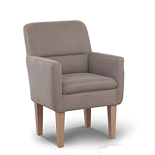 CAVADORE Diningsessel Kira / Polstersessel für Küche, Esszimmer oder Wohnküche / Passend zur Küchengarnitur Kira / Leichte Fleckenentfernung dank Soft Clean / 66 x 96 x 71 / Flachgewebe: Hellgrau von CAVADORE