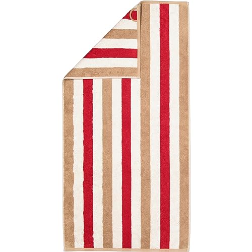 Cawö Home Handtücher Coast Stripes 6213 rot-Natur - 32 Handtuch 50x100 cm von Cawö