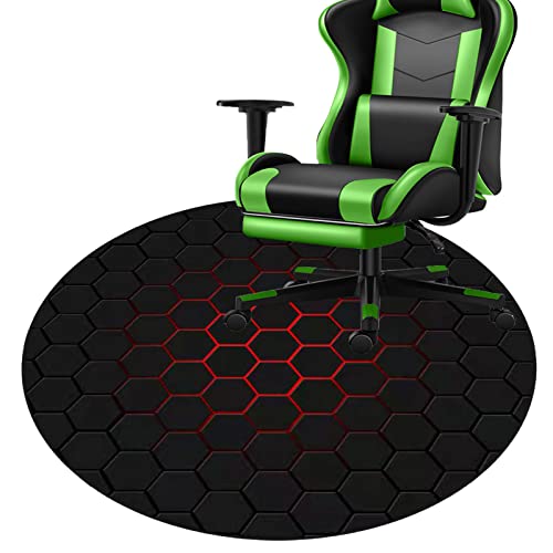 CBDHB Bodenschutzmatte Gaming Bürostuhl Schreibtischstuhl Unterlage Teppich Stuhlunterlage Bodenmatte Dekoriere Büro, Wohnzimmer, Schlafzimmer Bürostuhlunterlage Chairmat Runde Schutzmatte 100 cm von CBDHB