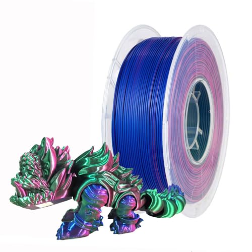 CC3D Seide Dreifarbig PLA Filament Rot/Blau/Grün 3D Drucker Filament 1,75mm 1KG Koextrusion Filament PLA Glänzend Metallisch Filament Seide PLA Filament Rot Blau Grün Metall PLA von CC3D