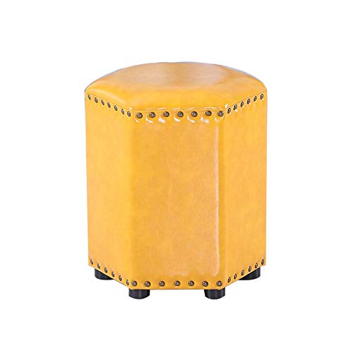 CCKUHN Fußhocker, Heimdekorationsmöbel, stilvoller und kreativer Umkleidekabinenhocker aus Massivholz (Mehrfarbig) (gelb) von CCKUHN