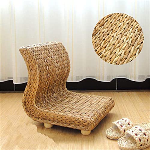 CCVAYE Bodenstuhl Beinloser Stuhl Strohgeflochtener Rattan-Rückenstuhl Lazy Chair/Natur1/37 * 35 * 36 cm von CCVAYE