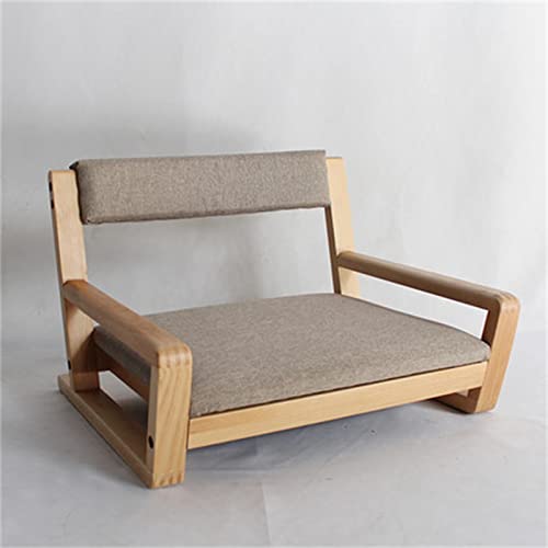 CCVAYE Bodenstuhl Massivholzstuhl Bett Fauler Stuhl und Zimmerstuhl Massivholzsitz Beinloser Stuhl/Natur1/45,6 * 13 * 40 cm von CCVAYE