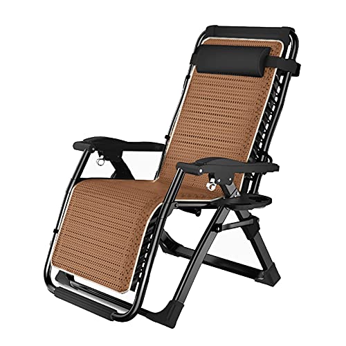 Klappbarer Liegestuhl aus Stahl, mit Getränkehalter und abnehmbarem Wattepad, multifunktionaler, Verstellbarer Lazy Lounge Chair von CCVAYE