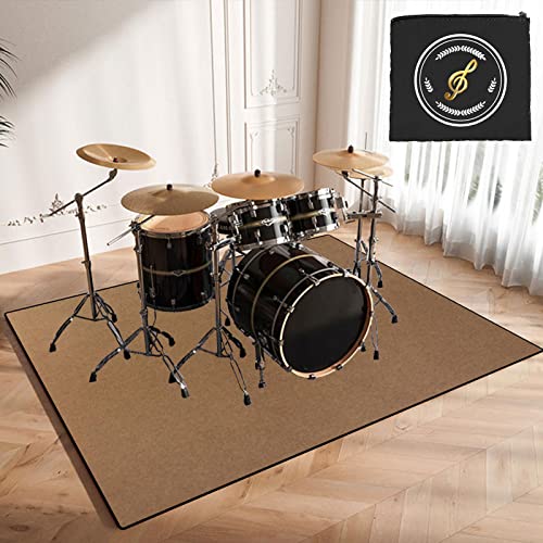 CDVR Drum Teppich Schlagzeugteppich, Schallschutz Teppichmatte, rutschfeste Schallschutzmatte, Schallschutzteppich Für Bassdrum-Snare, Schlagzeug Teppich 120cm x 80cm - Mit Spezialtasche von CDVR