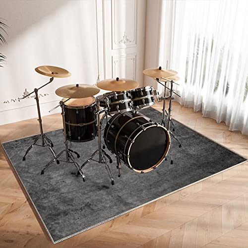 CDVR Schlagzeugteppich Drum Teppich Schlagzeug Teppich Schallschutz Teppich Schallschutzmatte rutschfeste Trommel Teppiche Schallschutzdecke, Drum Rug Matte Drumteppich 120 x 80 cm - Verdickter von CDVR