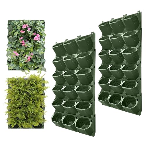 CEIEVER Vertikale Pflanzenwand Blumentöpfe Vertikaler Garten Pflanzenwand Platzsparende Pflanzenwand Hängende vertikale Wand Pflanze für Hof Garten Balkon Home Decoration von CEIEVER