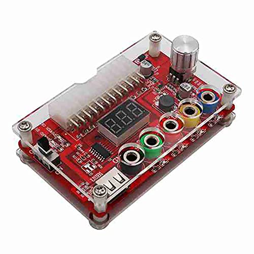 CENMEN 24-poliges ATX-Netzteil, Breakout-Board und Acrylgehäuse, Moduladapter, Stromanschluss, unterstützt 3,3 V/5 V/12 V ADJ von CENMEN