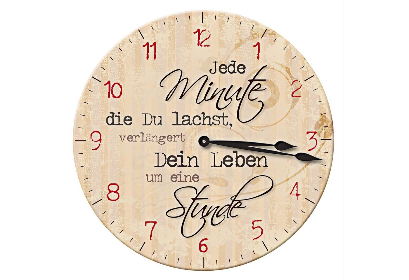 CEPEWA Wanduhr Wanduhr mit Sprüchen Lebensweisheiten ´Jede Minute...´ von CEPEWA