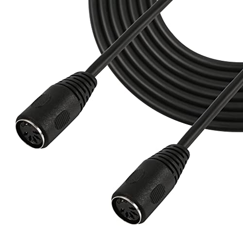 CERRXIAN 10FT MIDI-DIN-Kabel, DIN 5-PIN-Buchse auf Buchse, Audiokabel für MIDI-Keyboard-Synthesizer, Orgel, E-Piano, MIDI-Gitarre (3) von CERRXIAN