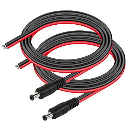 CERRXIAN DC5525 Power Pigtails Kabel,3.3 FT 14AWG 5.5mm x 2.5 mm DC Male Bare Wire Open End Power Wire,DC Versorgung Reparatur Kabel für CCTV Sicherheitskamera LED Streifen Licht etc-2 Stück von CERRXIAN