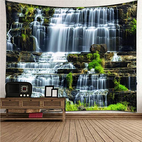 CEVAN Tuch Wandbehang Wand Teppich Klein Naturthema Wasserfall Wandteppich XXL Natur Wanddekoration Kinderzimmer Kunst Dekorationen Decke Wandbehang Stoff Mehrfarbig 150x130cm von CEVAN