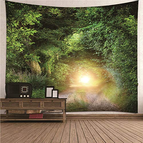 CEVAN Wandteppich XXXL Tapisserie Halloween Sonniger Wald Wandteppichnatur Wanddekoration Modern Wohnzimmer Kunst Dekorationen Decke Wandbehang Stoff Grün 350x250cm von CEVAN