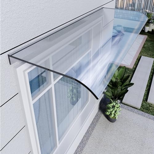 Metallfenster-Markise, Überhang-Markise for Den Außenbereich, wasserdichte Veranda-Markise for Garten, Hinterhof, Terrasse, UV-Schutz, Regen, Schnee, Polycarbonatplatte Mit Zubehör(40x160cm/16 x63) von CFDZCP