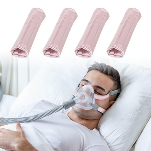 4 Stück CAPA Komfortpolster Gesichtspolster,Gurtbezüge Gesichtspads,CPAP Maske Kopfband Gurtbezüge,Schlafapnoe-Maskenkissen.CPAP Zubehör.Rosa von CFHOOAY