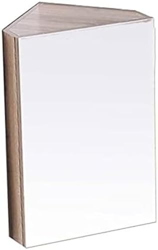 Eckschrank mit Spiegel, dreieckiger Wandschrank, Massivholz-Badezimmerschrank, zweilagige Aufbewahrung von CGonqx