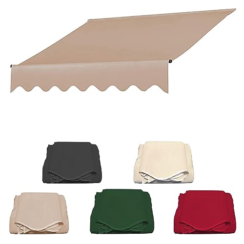 Markisenbespannung, Markisenstoff,UV-beständig Polyester Überdachung Klemmmarkise wasserdichte, Schützende Mehrzweck Markisenabdeckung, for Terrasse, Balkon, Hof-Beige||3m von CHAGME