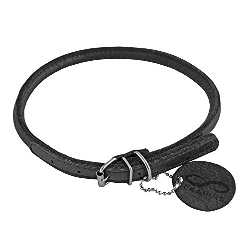 CHAPUIS SELLERIE SLA668 Rundes verstellbares SOFT-Halsband für Hunde und Katzen - Schwarzes Leder - Durchmesser 8 mm - Länge 20-25 cm - Größe S von CHAPUIS SELLERIE