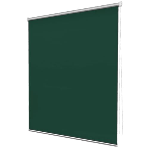 Doppelrollo Klemmfix Ohne Bohren 105 x 90 cm Hitzeschutz und Sichtschutz Jalousie Rollos für Fenster und Tür Höhe Stufenlos Verstellbar für Schlafzimmer, Dunkelgrün von CHENMIAO