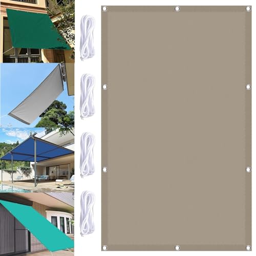 Sonnenschutz Sunsegel 1.4 x 5.5 m Wasserdicht Schattennetz Gewächshaus UV Schutz Wetterfest mit Ösen für Garten Terrasse Outdoor Camping, Taupe von CHENMIAO