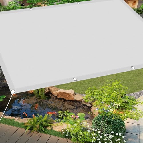 Sonnensegel mit Ösen 0.5 x 1 m Rechteckig Markisenstoff Markise 98% Uv-Schut Wetterschutz mit Seil für Garten Terrasse Outdoor Camping, Weiß von CHENMIAO