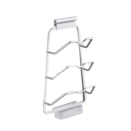 Topfdeckelhalter Wand, Wandmontierter Topfdeckel-Organizer Für Schranktür, Ohne Bohren Aluminium-Topfdeckelhalter Topfdeckelhalter Schranktür Platzsparend Mit Ablaufschale Für Die Küche(3 Layer) von CHEOTIME