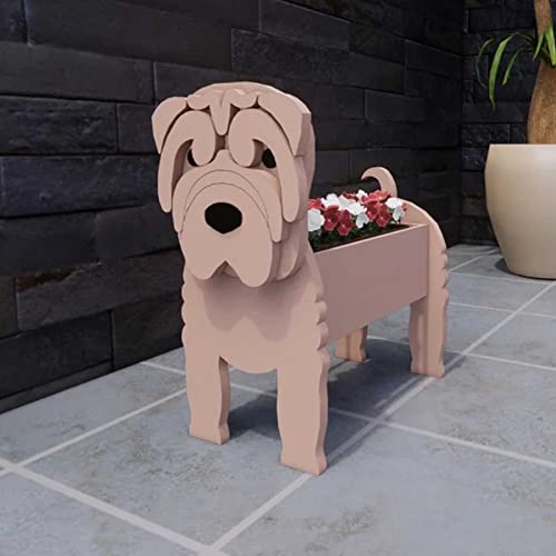 Blumentopf für Hunde, Tier-Blumentopf-Ornamente aus PVC-Brett, Blumentöpfe für Hunde, Cartoon-Pflanzgefäße in Form eines maltesischen Hundes, Dekoration für den Innen- und Außenbereich, maltesisc von CHEWO