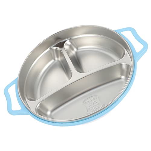 CHILDWEET Fächerteller Kinder Mahlzeit Teller Essen Portionskontrolle Teller Kleinkind geteilte Teller Metall Speiseteller Kinder Speiseteller Dessertschale Edelstahl Camping Salatteller Baby von CHILDWEET