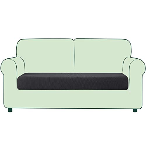 CHUN YI 1 Stück Sofa Sitzkissenbezug Stretch Sitzkissenschutz Elastischer Husse Überzug für Sofa Sitzkissen rutschfest Stoff Möbelschutz(2-Sitzer,Grau) von CHUN YI