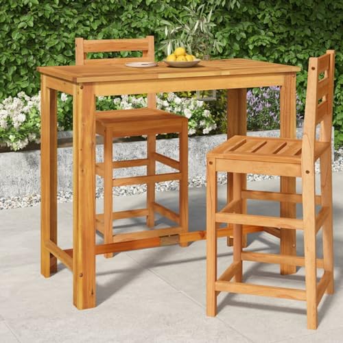 CIADAZ Garten-Bartisch, Stehtisch, Bistrotisch, Bar Table, Gartentisch, Balkontisch, Outdoor-Tisch, Tisch Für Draußen， 120x60x105 cm Massivholz Akazie -at von CIADAZ