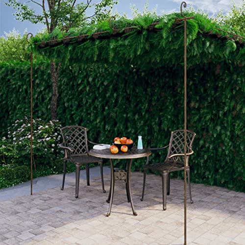 CIADAZ Garten-Pergola, Balkon Pavillon, Beschattung Terasse, Gartenpergola, Garten Verzierung, Antik-Braun 4x3x2,5 m Eisen von CIADAZ