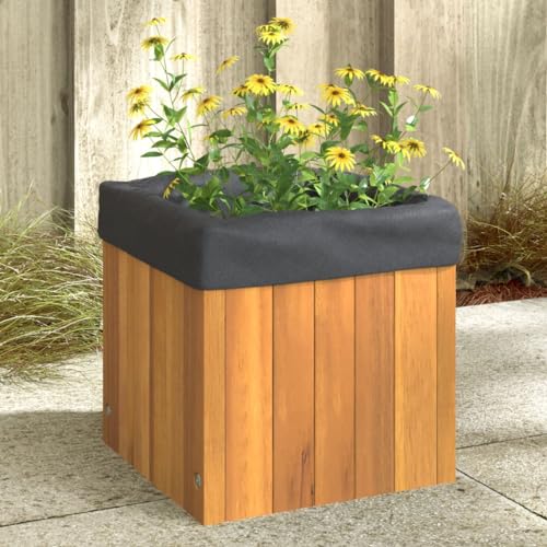 CIADAZ Pflanzkübel 25x25x25 cm Massivholz Akazie, Blumentopf Draussen, Blumenkübel, Pflanzkübel, Übertopf, Pflanzentopf, Blumenkasten, Flower Pot, Pflanztrog, Flowerpot - 366500 von CIADAZ