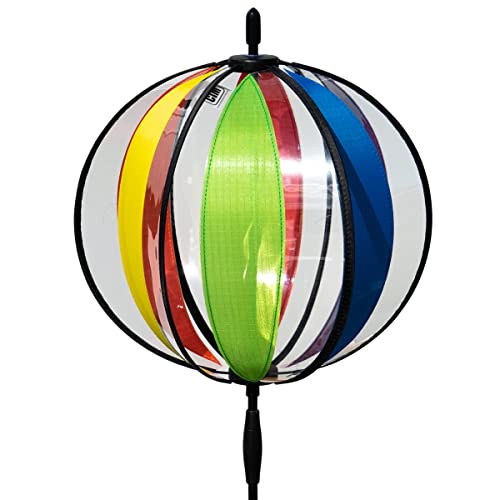 CIM Kugel Windspiel - Magic Crystal Rainbow - UV-beständig und wetterfest - Kugel: Ø25cm, Gesamthöhe: 100cm - inkl. Standstab X Bodendübel und Aufhängung von CIM