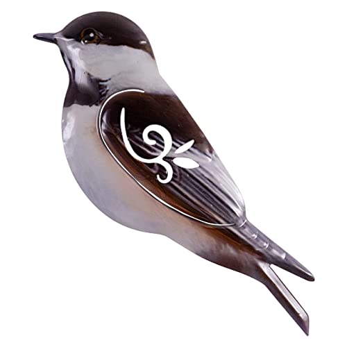 CIM Metall Wand-Deko - Chickadee 31cm - tierische 3D Wandbilder - Wandschmuck inkl. praktischer Wandbefestigung - lebhafte Wandskulptur von CIM