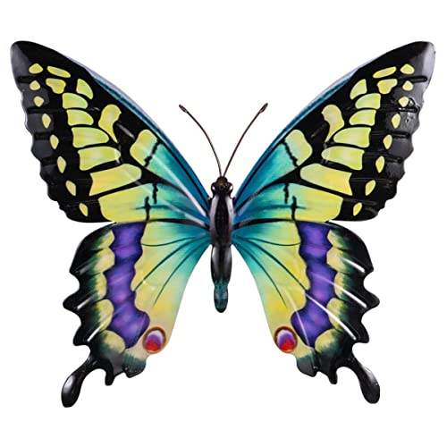 CIM Metall Wand-Deko - Schmetterling Gelber Schwalbenschwanz - tierische 3D Wandbilder - Wandschmuck inkl. praktischer Wandbefestigung - Lebhafte Wandskulptur von CIM