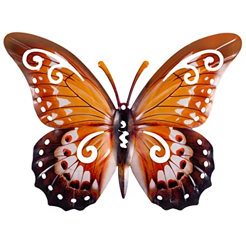 CIM Metall Wand-Deko - Schmetterling Speckled Wood - 35cm - tierische 3D Wandbilder - Wandschmuck inkl. praktischer Wandbefestigung – Lebhafte Wandskulptur - Geschenkidee von CIM