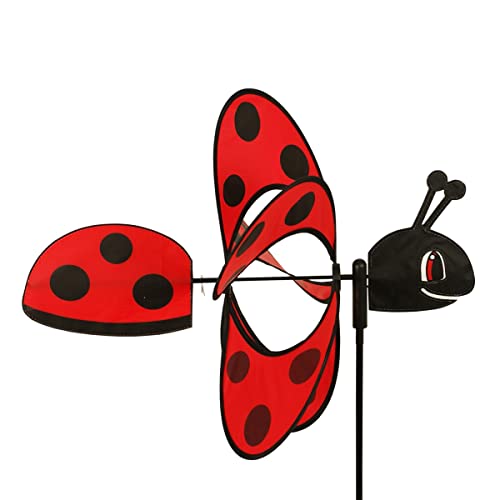 CIM Windspiel - Magic Ladybird - UV-beständig und wetterfest - Windrad: Ø38cm X Motiv: 46x18cm, Gesamthöhe: 103cm - inkl. Fiberglasstab und Bodendübel von CIM