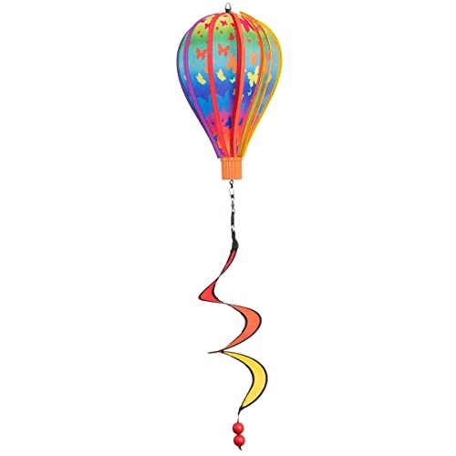 CIM Windspiel - Micro Heißluftballon Butterfly - wetterbeständig - Ballon: Ø17cm x 28cm, Korb: 4cm x 4cm, Spirale: Ø10cm x 35cm - inklusive Aufhängung von CIM