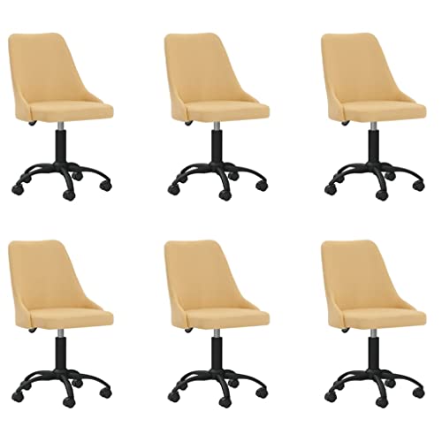 Stühle, Esstisch-Set, Stuhl for Esszimmer oder Wohnzimmer, leicht zu reinigen, for Familienessen, ergonomische Unterstützung, robuste und elegante Stühle ( Color : Gelb 6 Stk , Size : 51 x 56 x (86-98 von CINDERFUL