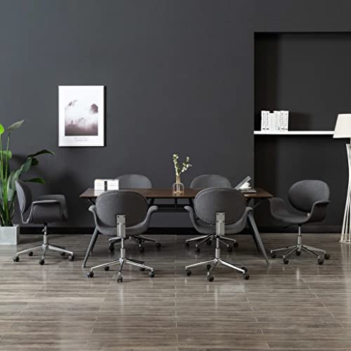 Stühle for Tisch, Stuhl, Esszimmertisch, robust, schaukelnd, mit bequemer Rückenlehne, Küchenstühle, lässiges Zusammentreffen ( Color : Dunkelgrau 6 Stk , Size : 67 x 62 x (80-87.5) cm (B x T x H) ) von CINDERFUL