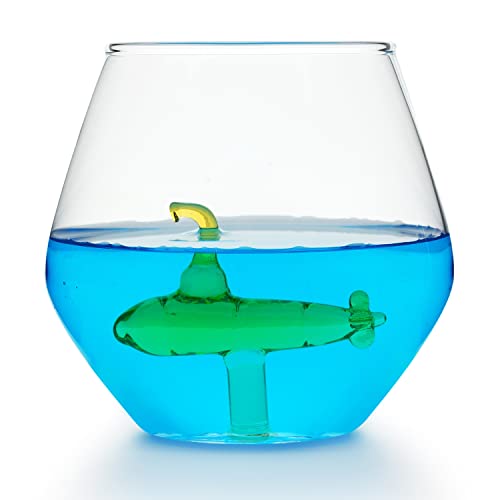 CKB LTD Submarine in a Glass Tumbler 450 ml groß – ideal für Wasser, Whisky, Orangensäfte – einzigartiges Einzel-Trinkglas, 1 Stück von CKB