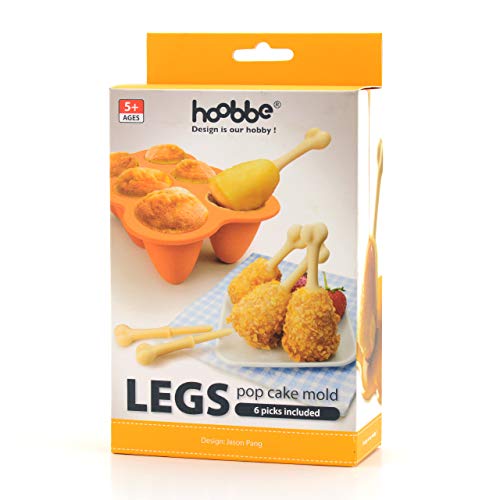 CKB Ltd® Fried Chicken Legs Hühnerbein Silicone Baking Cake Pop Formen Mould Novelty Silikon Backform Backset für 6 Kuchen Lollis Cakepops von CKB