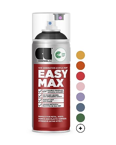 CL COSMOS LAC Sprühlack matt mit hoher Deckkraft - Spraydosen DIY Lack - Sprühfarbe Acryl Spray - Paint Farbspray Sprühdose Lackspray (schwarz,matt) von CL COSMOS LAC