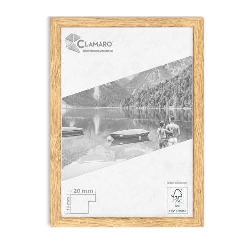 CLAMARO 'COLLAGE 20' Bilderrahmen 40x60 handgefertigt nach Maß | Eiche Natur | Moderner 20 mm breiter slim Design MDF Holzbilderrahmen inkl. Acrylglas, Rückwand und Aufhänger CLAMARO 'COLLAGE 20' Bilderrahmen 40x60 handgefertigt nach Maß | Eiche Natur | Moderner 20 mm breiter slim Design MDF Holzbilderrahmen inkl. Acrylglas, Rückwand und Aufhänger von CLAMARO